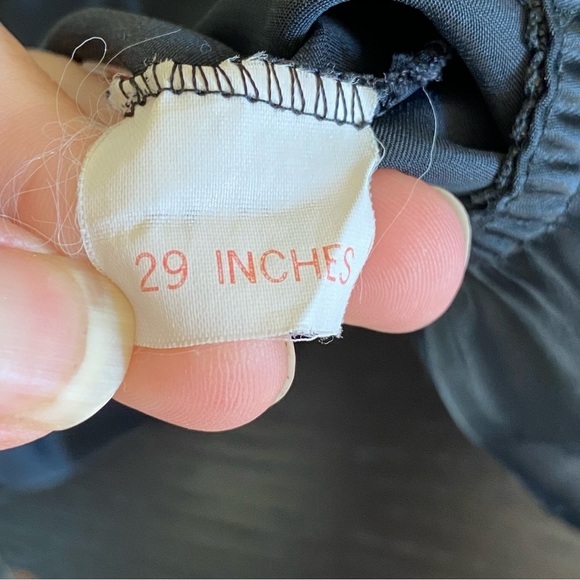 Pembrooke Vintage Midi Slip Skirt Black Scalloped Hem Slit Women Size Medium M - Picture 4 of 7